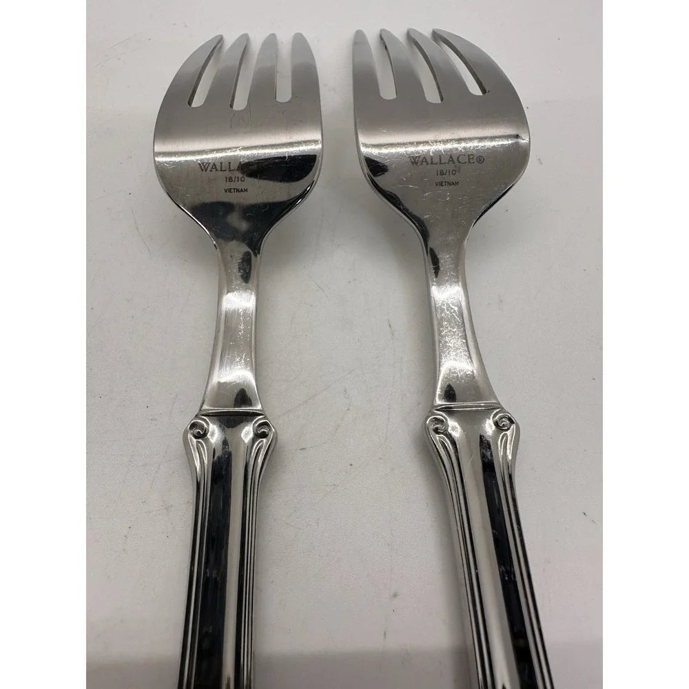 Wallace Napoleon Bee 18/10 Stainless 2 Salad Forks 7 1/2